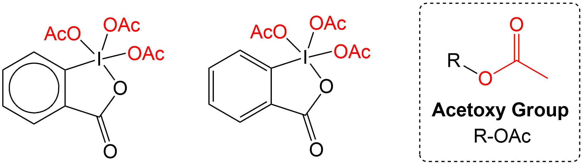 Note: The Acetoxy group has been shortened. However an image reference has been provided to show what it looks like.