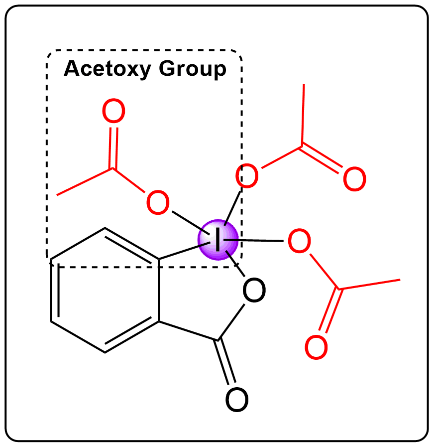 Note: The Acetoxy group has been shortened. However an image reference has been provided to show what it looks like.