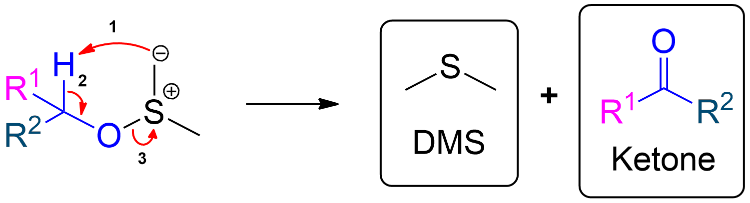 Sulfur Ylide decomposes to form DMS and the desired aldehyde product.